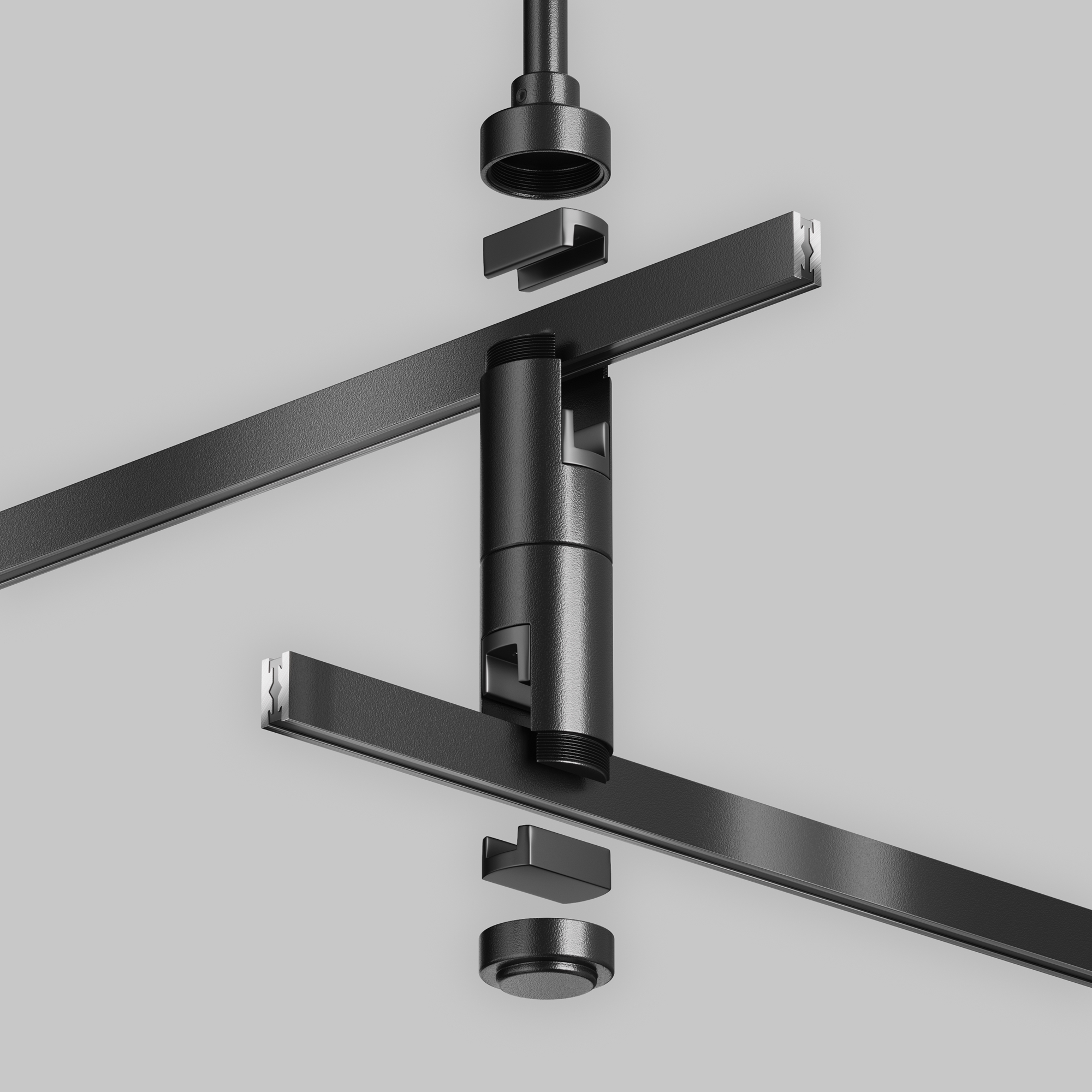 Крепление потолочное Short двойное 78мм Flarity черный Комплектующие для систем освещения с токоведущими элементами Technical TRA156C-D1-B — изображение 2