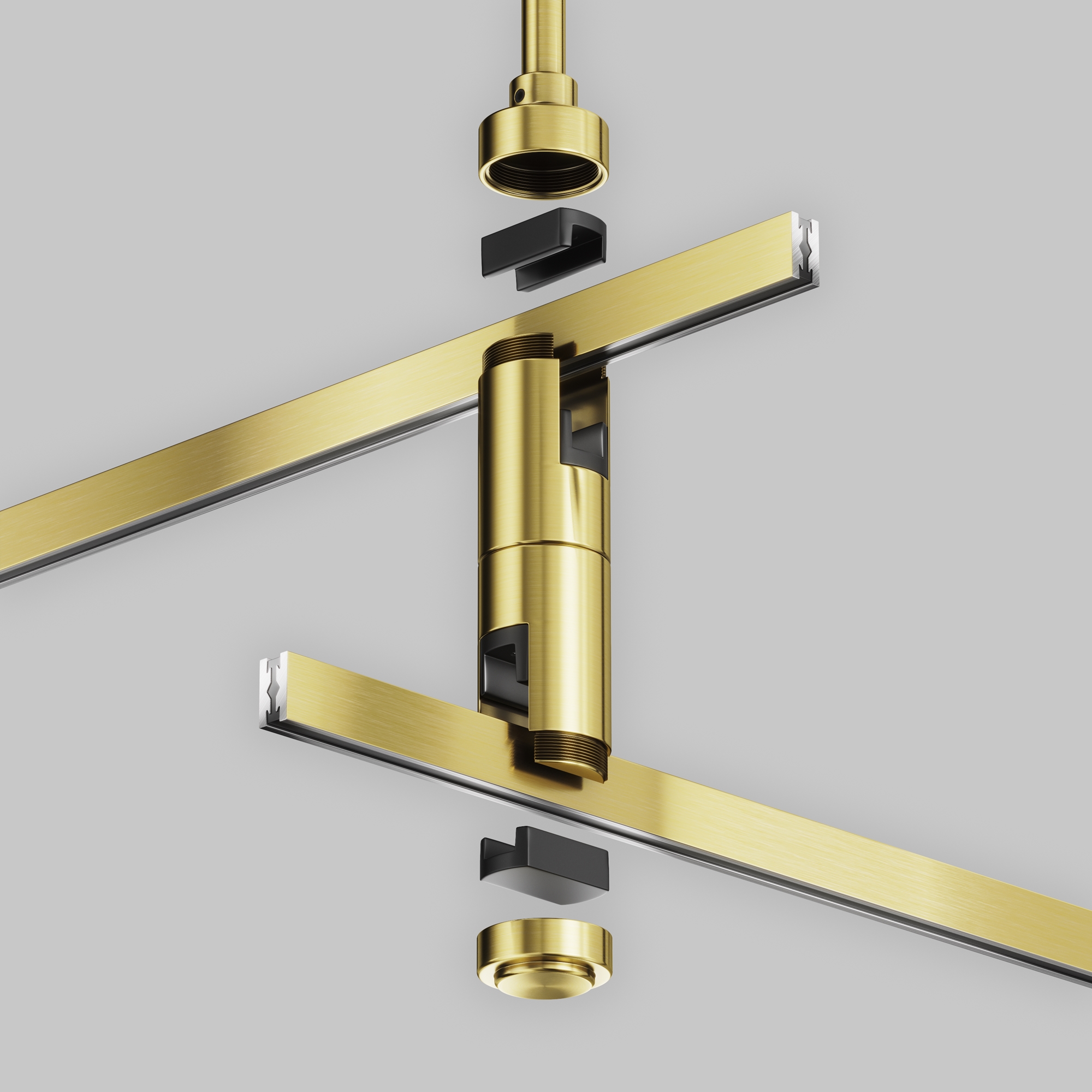 Крепление потолочное Medium двойное 300мм Flarity латунь Комплектующие для систем освещения с токоведущими элементами Technical TRA158C-D1-BS — изображение 2