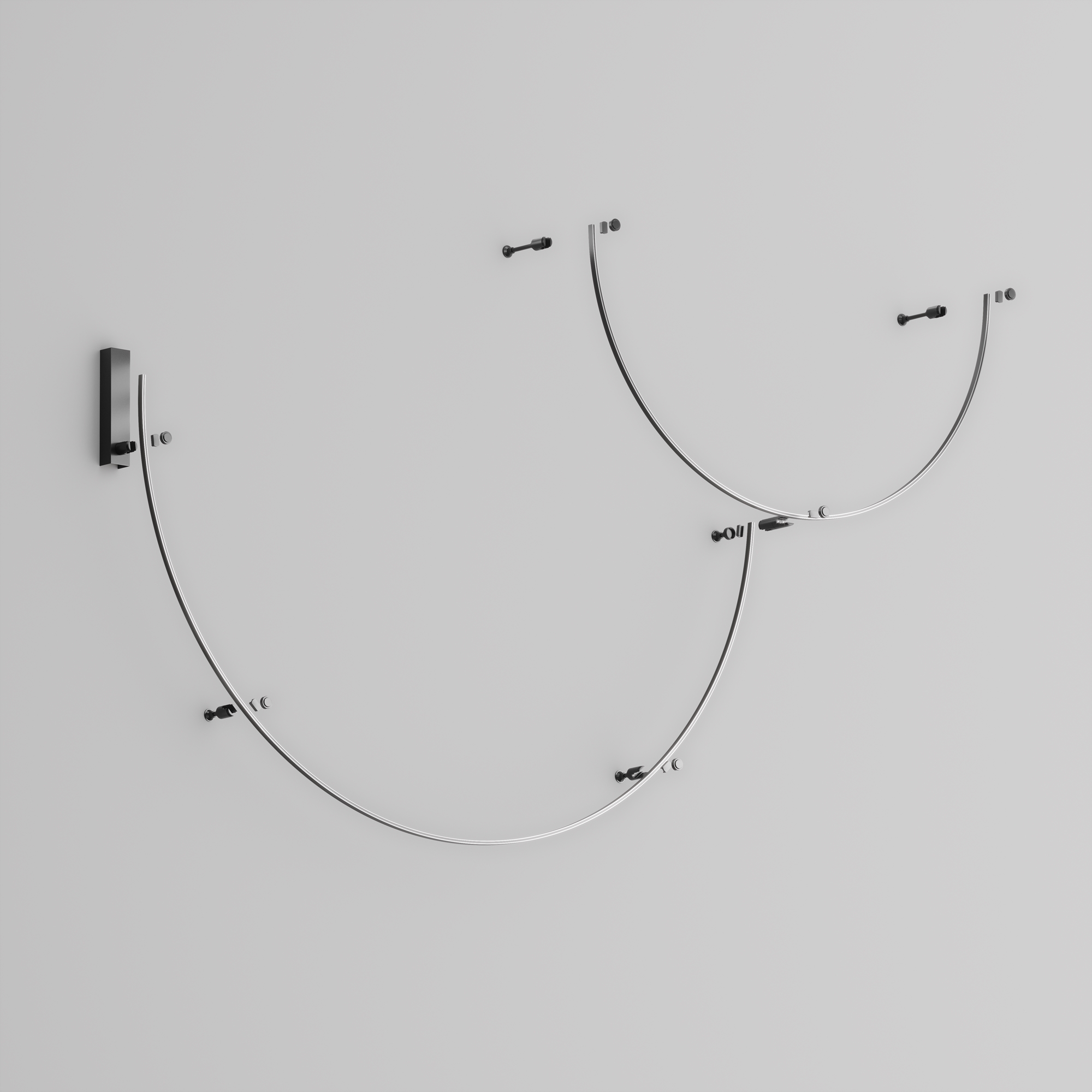 Шинопровод круглый из полукругов 1800мм Flarity черный Шинопровод накладной/подвесной Technical TRX154-2SR-D1800-B — изображение 2