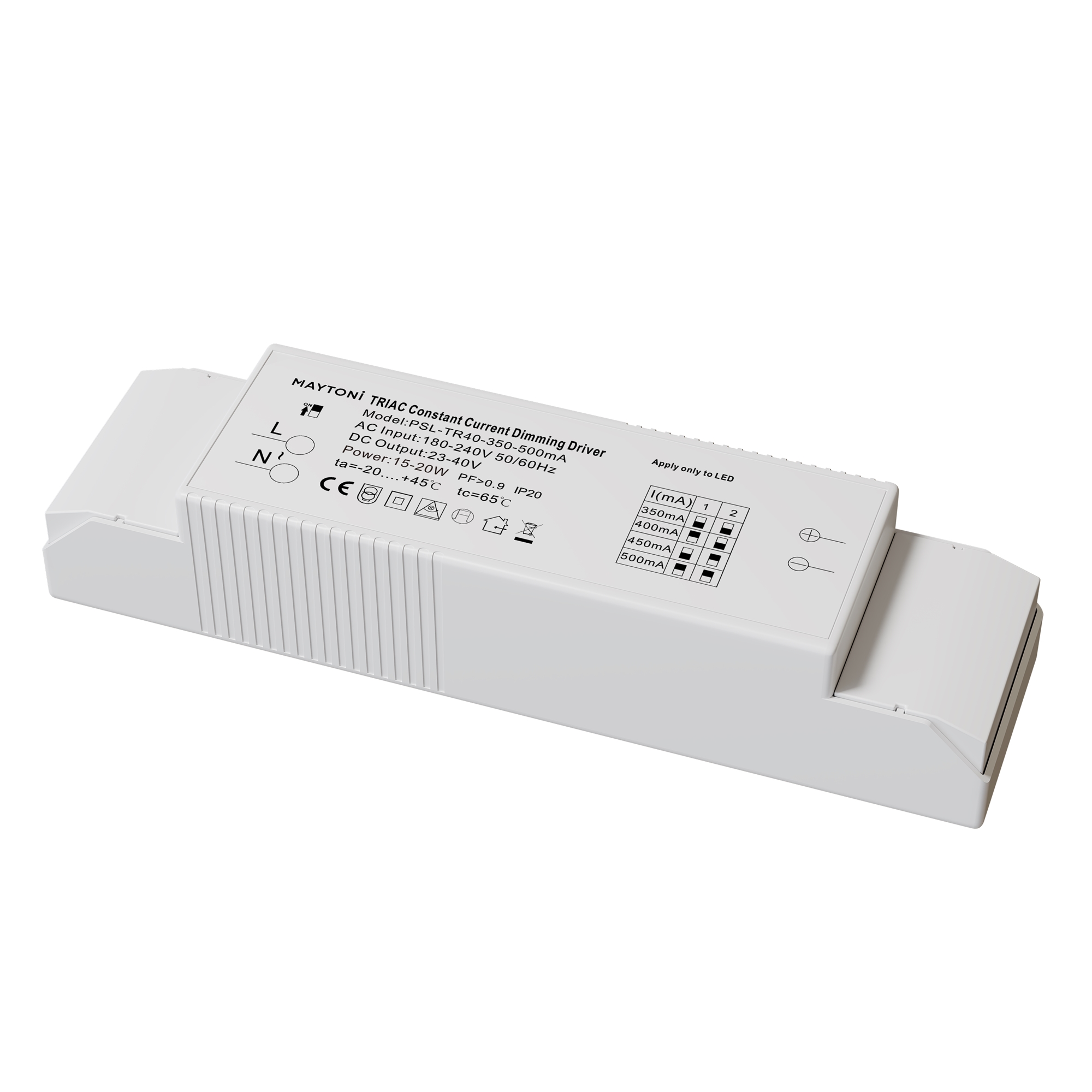 Источник питания Triac 15-20W IP20 Источник тока Lighting control PSL-TR40-350-500mA