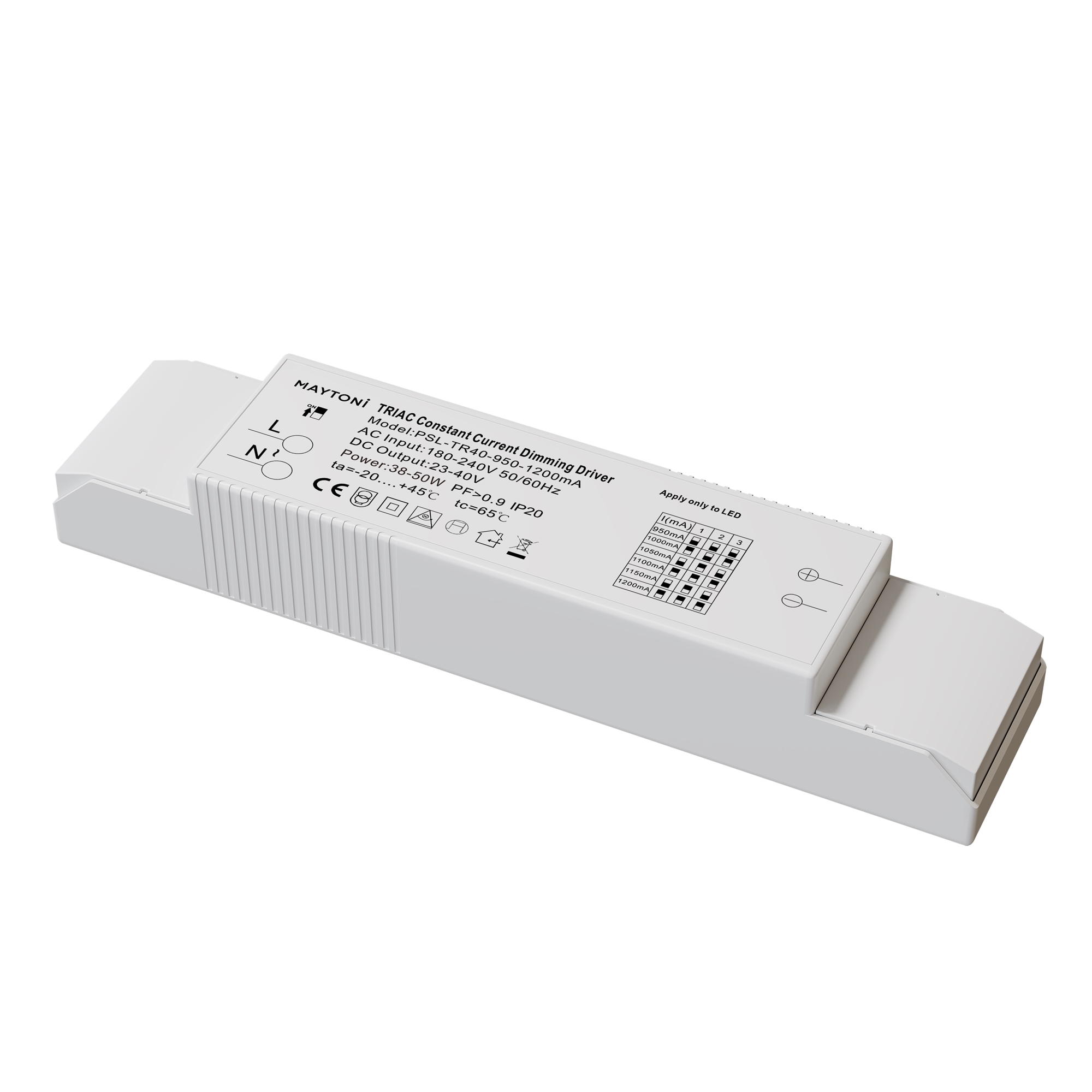 Источник питания Triac 38-50W IP20 Источник тока Lighting control PSL-TR40-950-1200mA