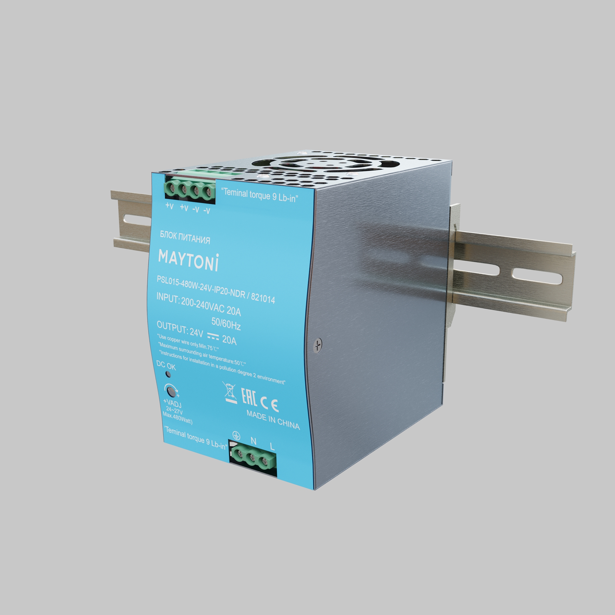 Источник напряжения PSL015 24В 480Вт IP 20 821014 Источник напряжения Led Strip 821014 — изображение 3