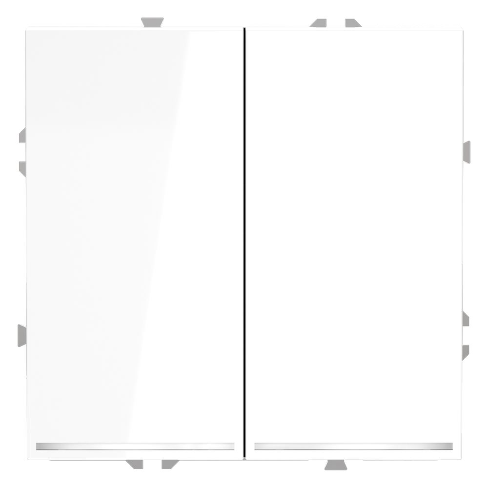 Выключатель встраиваемый VOLTUM S70 двухклавишный с подсветкой 10А, (белый глянцевый) — изображение 2