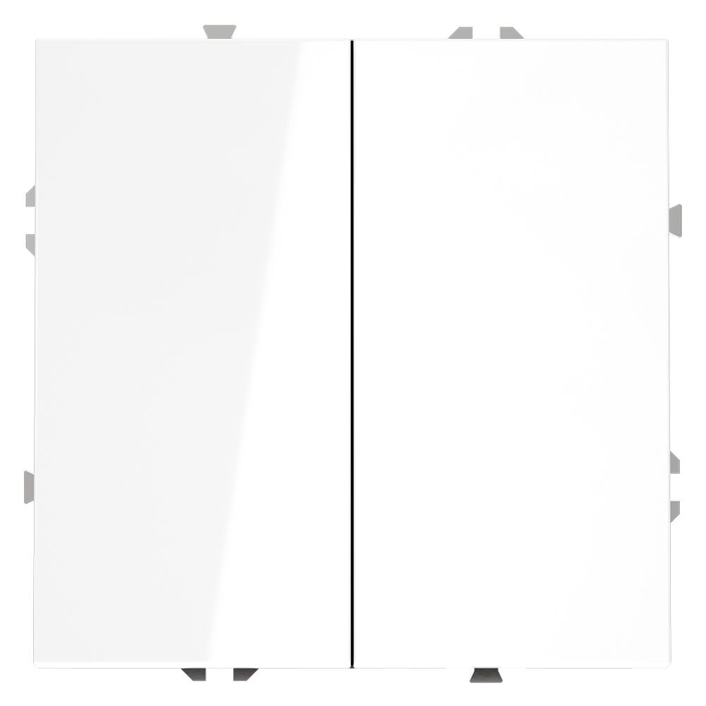 Проходной переключатель встраиваемый VOLTUM S70 двухклавишный 10А, (белый глянцевый) — изображение 2