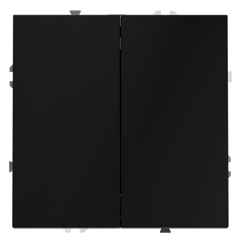 Проходной переключатель встраиваемый VOLTUM S70 двухклавишный 10А, (черный матовый) — изображение 2