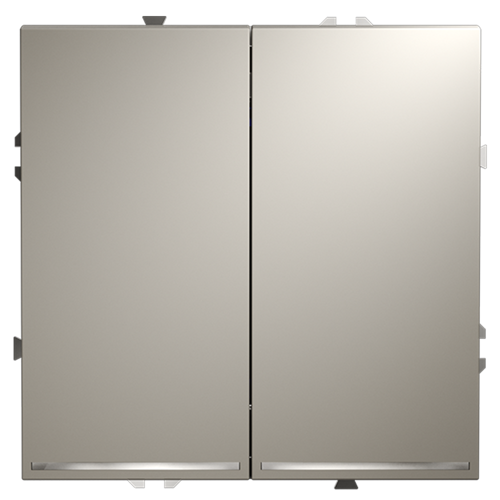 Проходной переключатель встраиваемый VOLTUM S70 двухклавишный с подсветкой 10А, (кашемир) — изображение 2