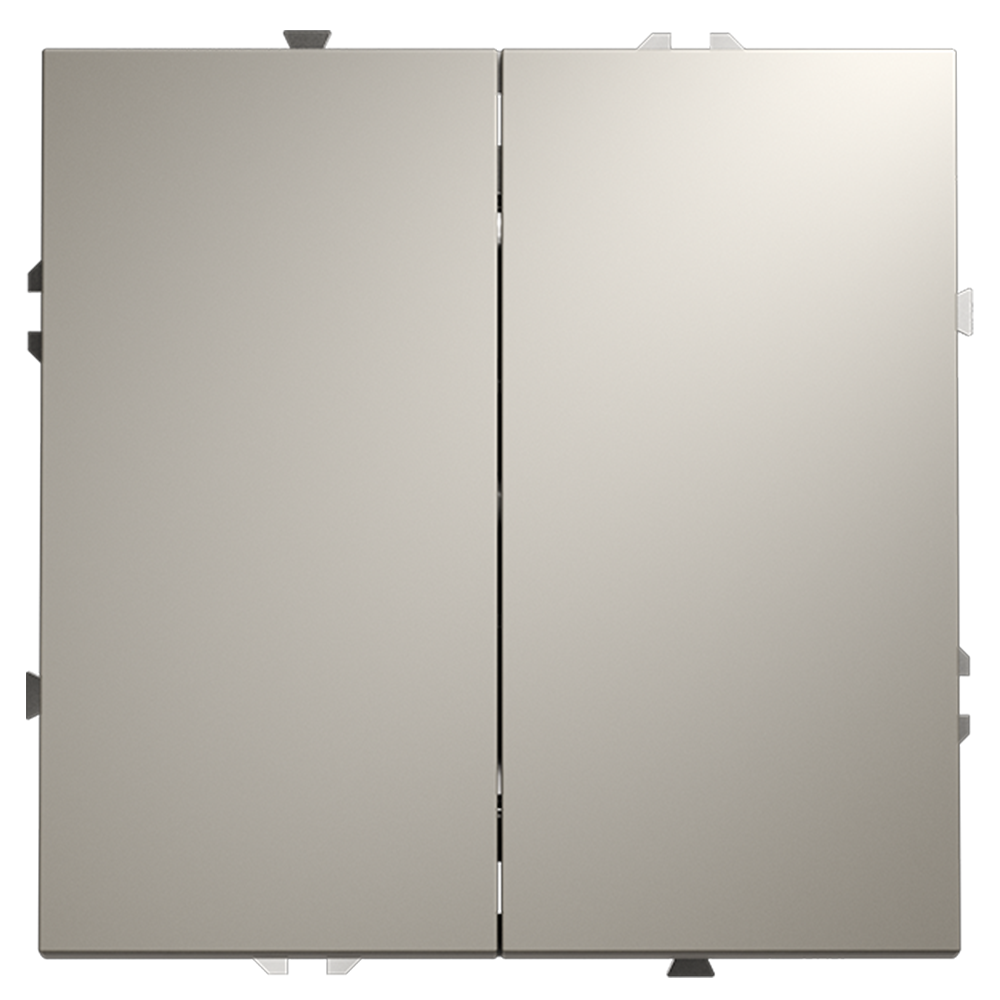 Выключатель с самовозвратом встраиваемый VOLTUM S70 двухклавишный 10А, (кашемир) — изображение 2