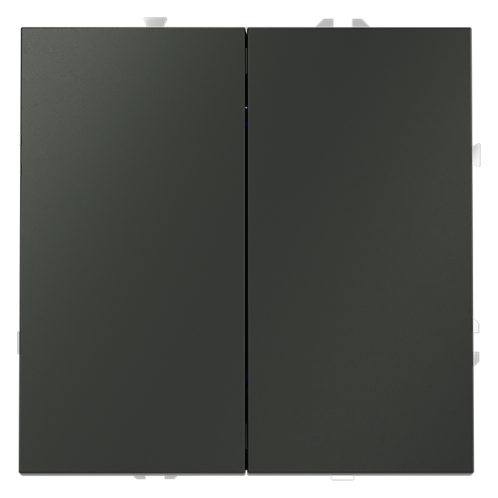 Выключатель с самовозвратом встраиваемый VOLTUM S70 двухклавишный 10А, (титан) — изображение 2