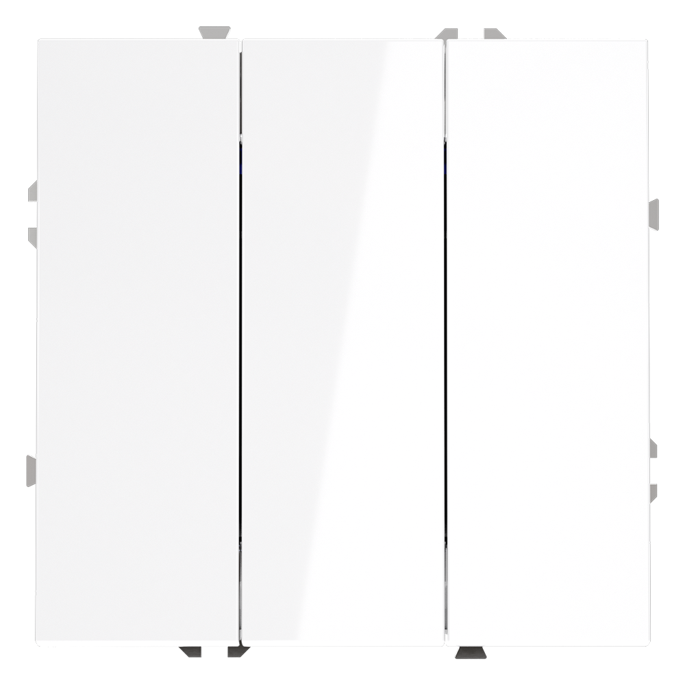 Выключатель встраиваемый VOLTUM S70 трехклавишный 10А, (белый глянцевый) — изображение 2