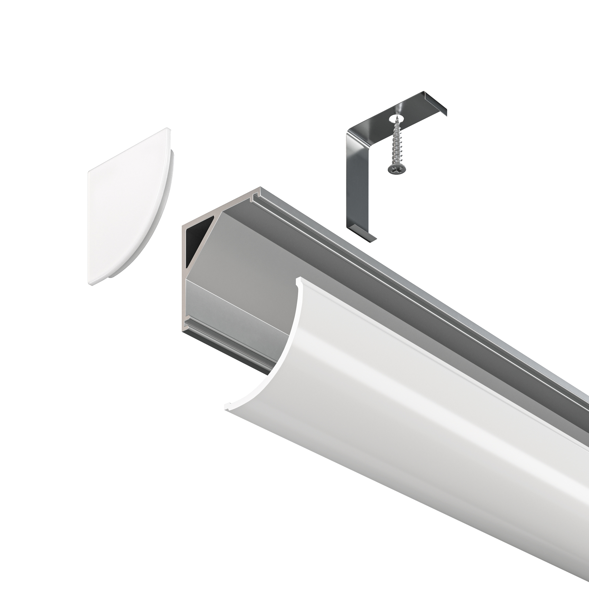 Алюминиевый профиль накладной угловой 16×16 (Серебро, 2 м), ALM008S-2M Профиль Led Strip ALM008S-2M — изображение 4