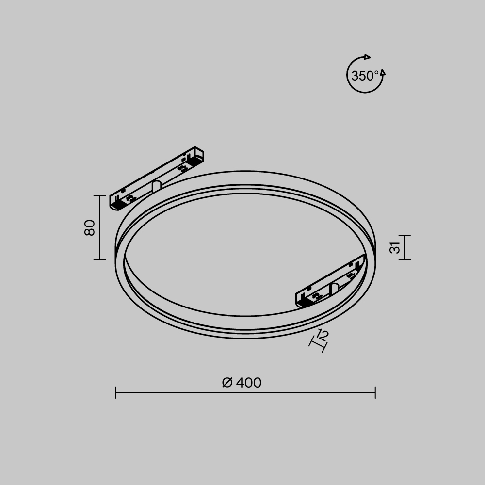 Трековый светильник Rim Exility 4000K 24Вт 120° Трековый светильник Technical TR227-2-24W4K-B — изображение 3