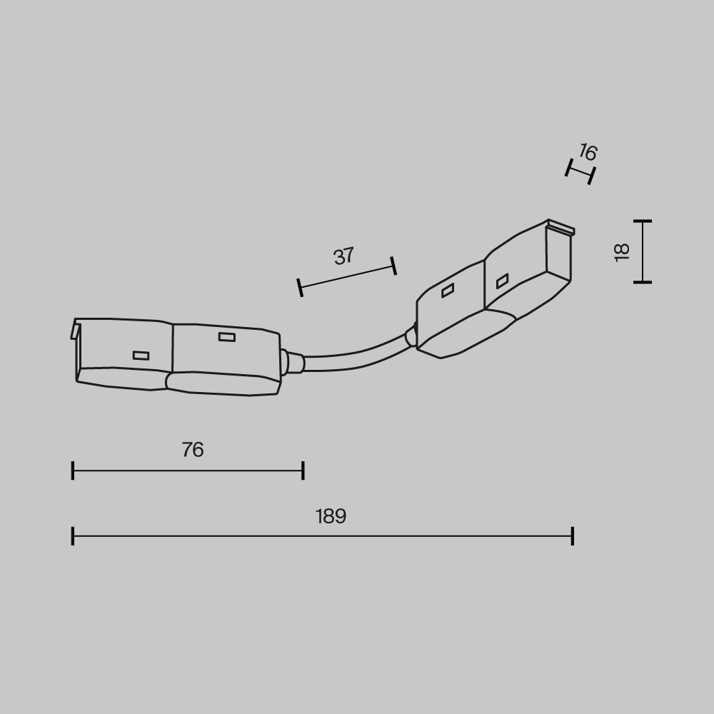 Коннектор питания радиусный Exility встраиваемый черный Комплектующие для систем освещения с токоведущими элементами Technical TRA034CS-B — изображение 4