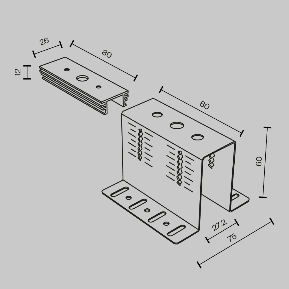 Крепеж для установки шинопровода Exility в деревянный потолок Комплектующие для накладной трековой системы Technical TRA034HCB — изображение 4