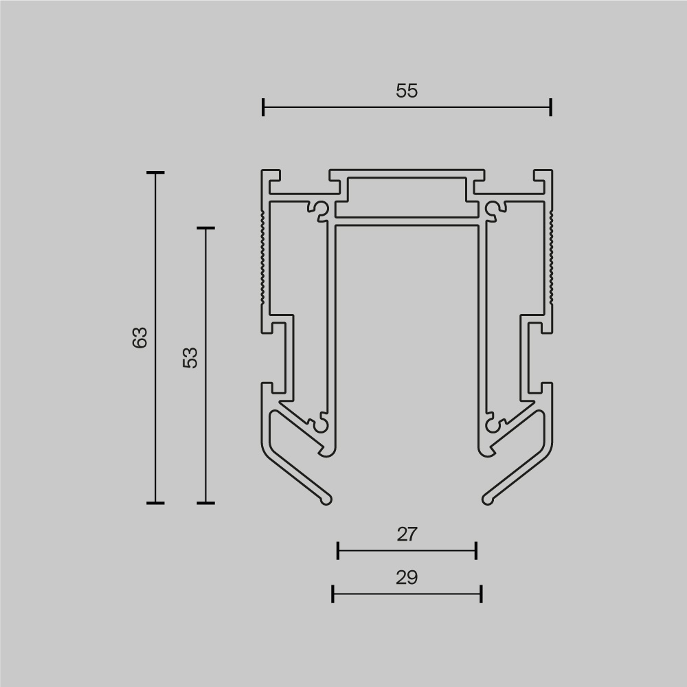 Профиль для монтажа Exility в натяжной ПВХ потолок, 2м Профиль Technical TRA034MP-212S(N) — изображение 3
