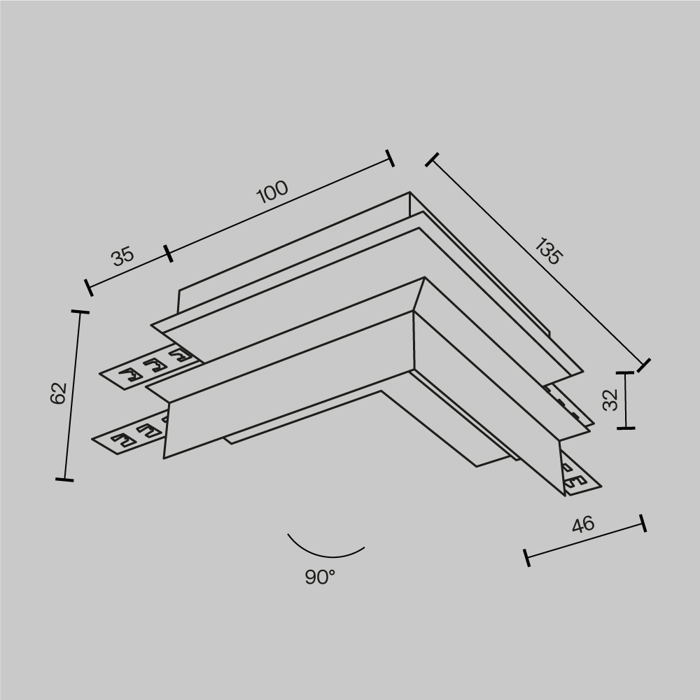 Коннектор внешний Exility встраиваемый под ГКЛ 9,5мм, белый Комплектующие для встраиваемой трековой системы Technical TRA34CO-42W — изображение 4