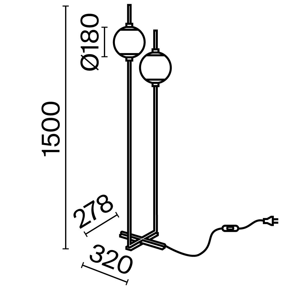 Напольный светильник (торшер) The Sixth Sense 3000К 12Вт Напольный светильник (торшер) Maytoni Z020FL-L12BK — изображение 2