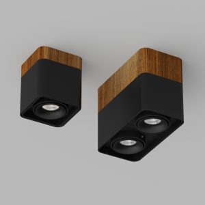 Накладной светодиодный светильник Ledron TUBING 2 Wooden 60 Black