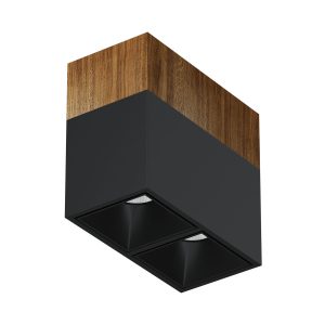 Накладной светодиодный светильник Ledron KUBING 2 Wooden 160 Black TRIAC