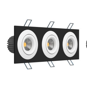 Встраиваемый поворотный светодиодный светильник Ledron LH07SB-R SQ3 Black-White 4000K TRIAC