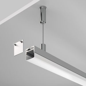 Алюминиевый профиль накладной-подвесной 20?20 (Серебро