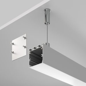 Алюминиевый профиль накладной-подвесной 35?35 (Серебро