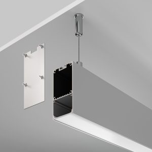 Алюминиевый профиль накладной-подвесной 35?66 (Серебро