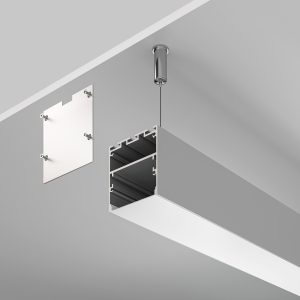 Алюминиевый профиль накладной-подвесной 50?50 (Серебро