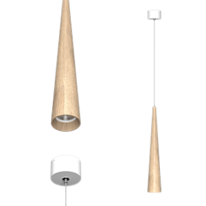 Подвесной (накладной) светильник WoodCone White под сменную лампу