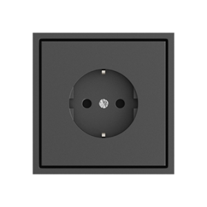 Розетка одинарная с заземлением с защитными шторками