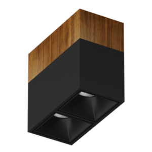 Накладной светодиодный светильник Ledron KUBING 2 Wooden 130 Black TRIAC