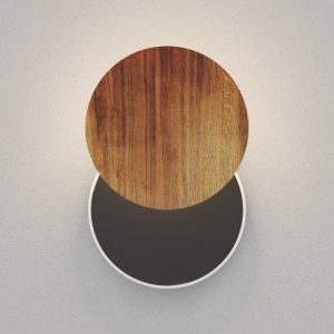 Настенный светодиодный светильник Ledron UFO G2 Wooden White-Black