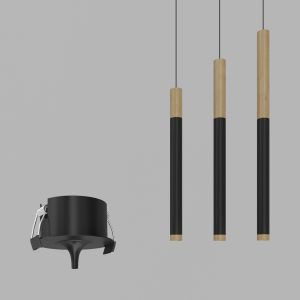 Подвесной (встраиваемый) светодиодный светильник Ledron SAGITONY R BASIC T40 Wooden 300 Black