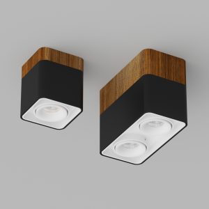 Накладной светодиодный светильник Ledron TUBING 2 Wooden 60 Black-White