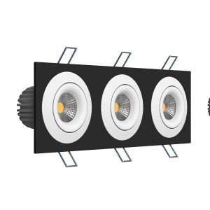 Встраиваемый поворотный светодиодный светильник Ledron LH07SB-R SQ3 Black-White 4000K TRIAC