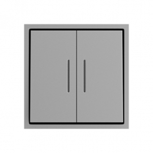 Двухклавишный проходной переключатель с LED-подсветкой