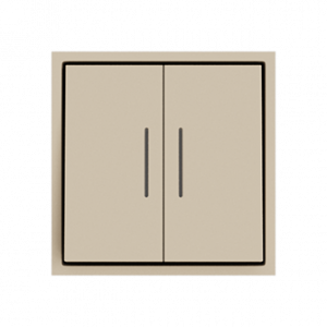 Двухклавишный проходной переключатель с LED-подсветкой