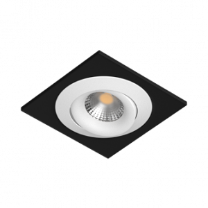 Встраиваемый поворотный светильник под сменную лампу Ledron AO1501005 SQ Black-White