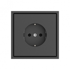 Розетка одинарная с заземлением с защитными шторками