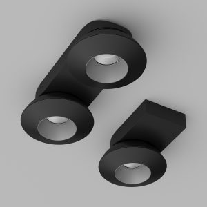 Накладной поворотный светодиодный светильник Ledron KRIS SLIM TRIAC Black-Grey