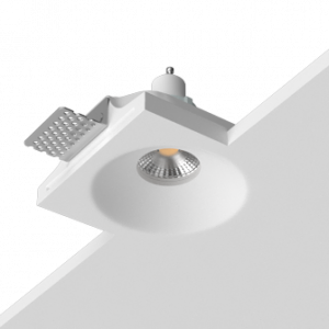 Встраиваемый гипсовый светильник под сменную лампу LUMI SQ1 112x112 D80