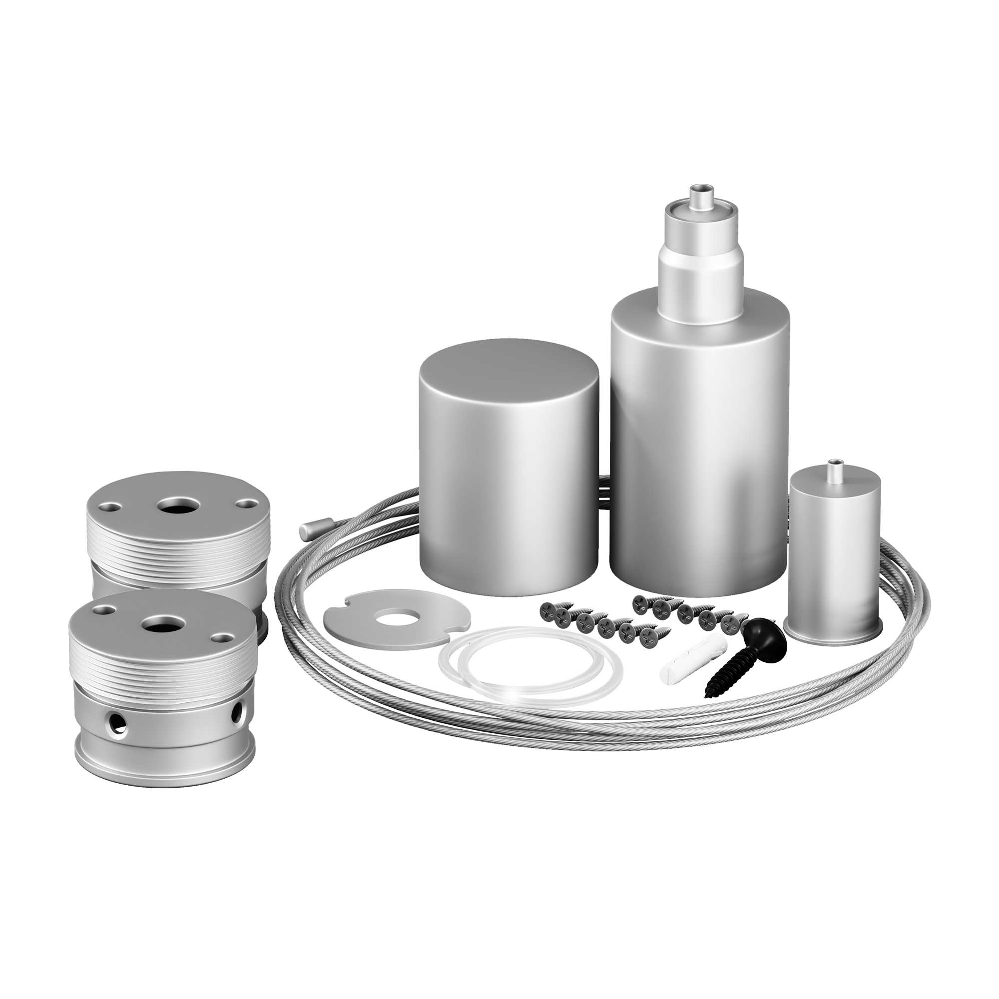 Набор для вертикального подвесного монтажа круглого неона 360° D25 серебро Комплектующие для гибкого неона Led Strip 20308