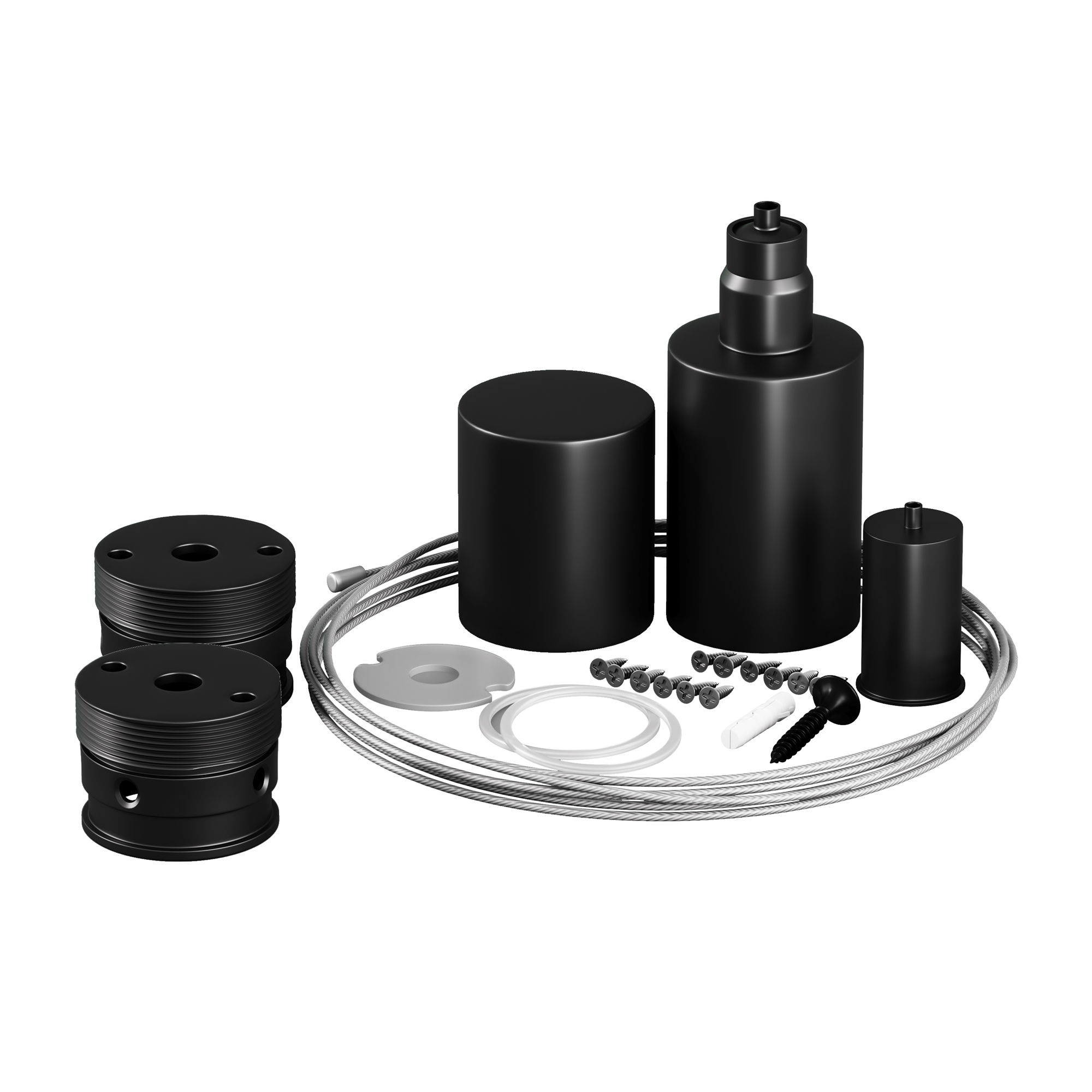 Набор для вертикального подвесного монтажа круглого неона 360° D25 черный Комплектующие для гибкого неона Led Strip 20309