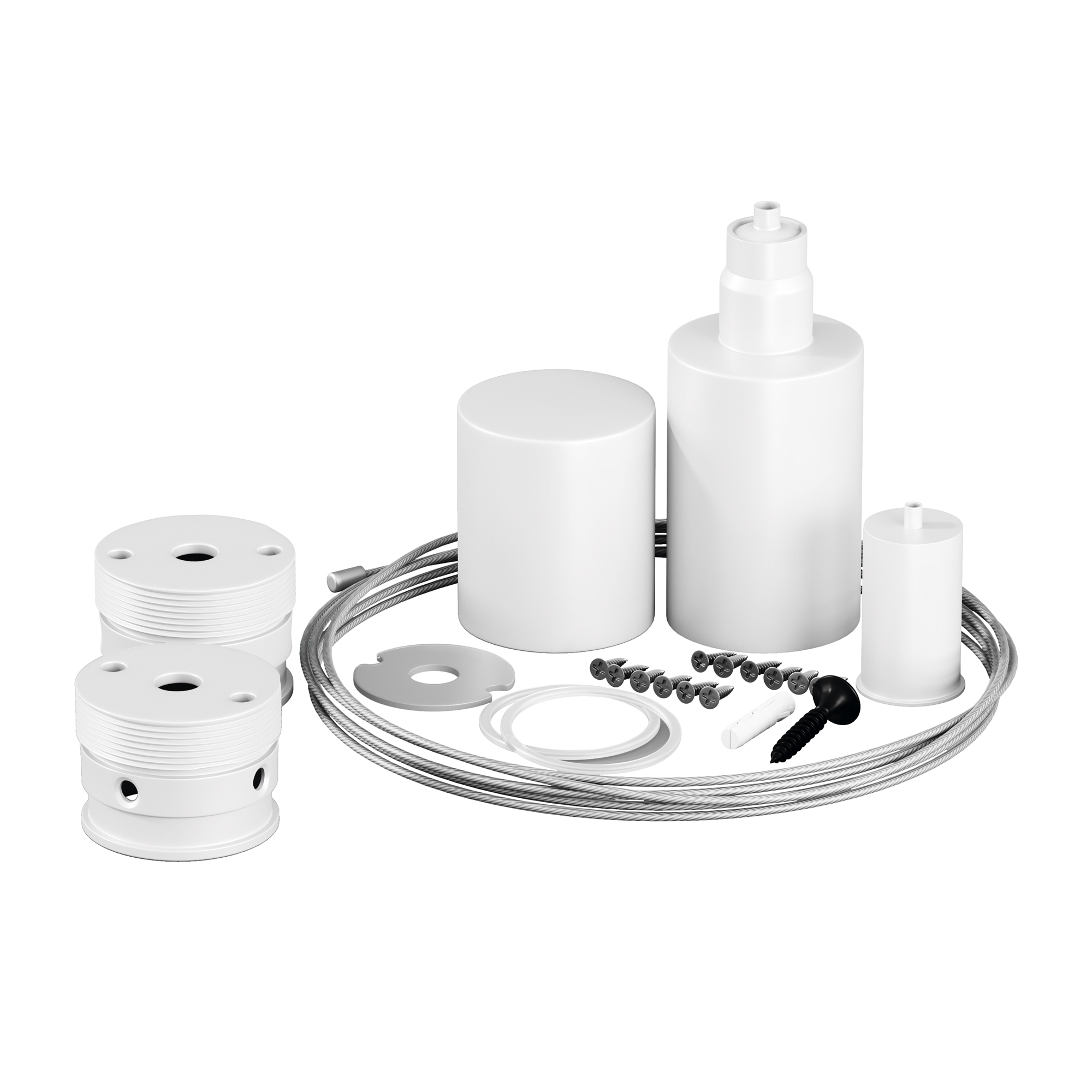 Набор для вертикального подвесного монтажа круглого неона 360° D25 белый Комплектующие для гибкого неона Led Strip 20310