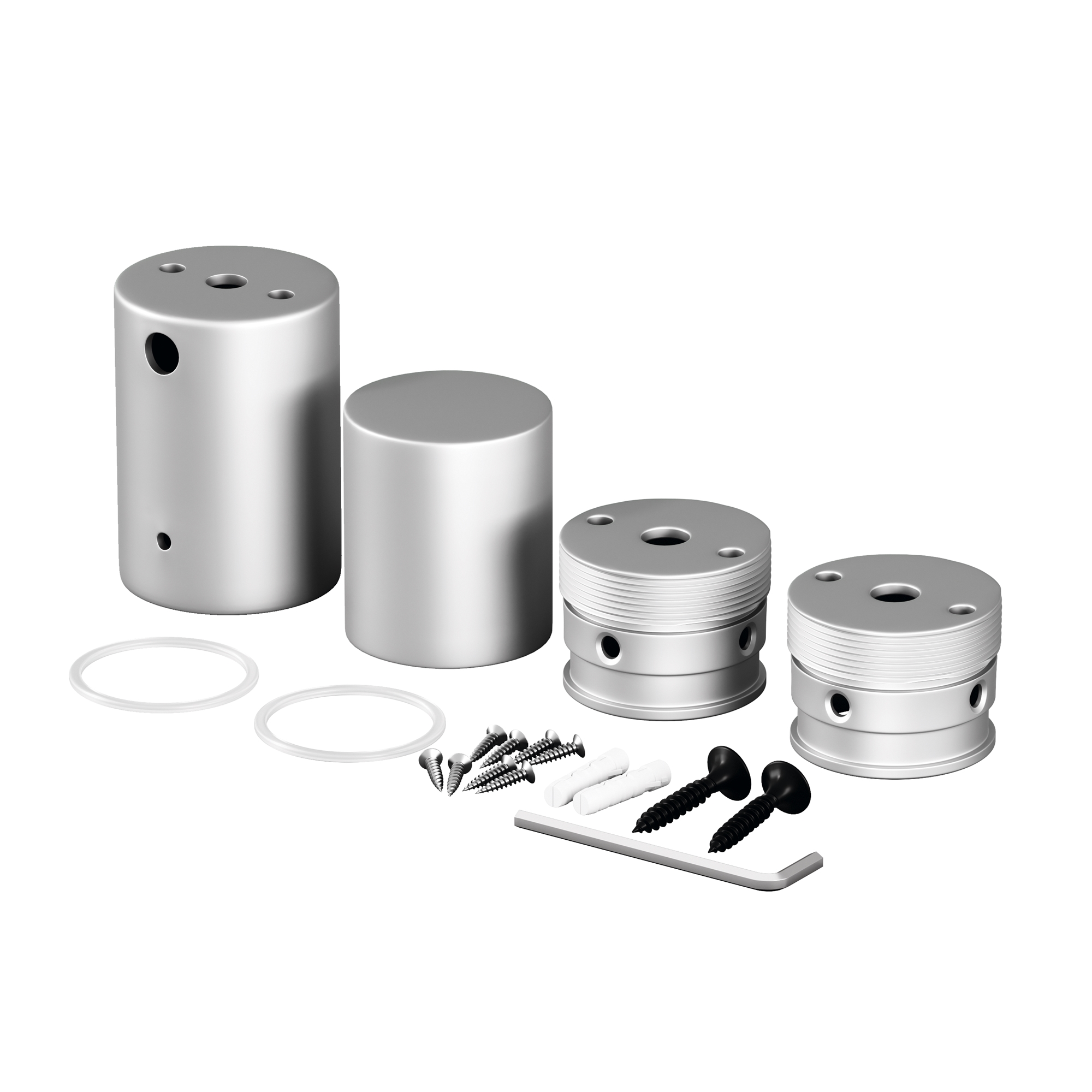 Набор для вертикального накладного монтажа круглого неона 360° D25 серебро Комплектующие для гибкого неона Led Strip 20311