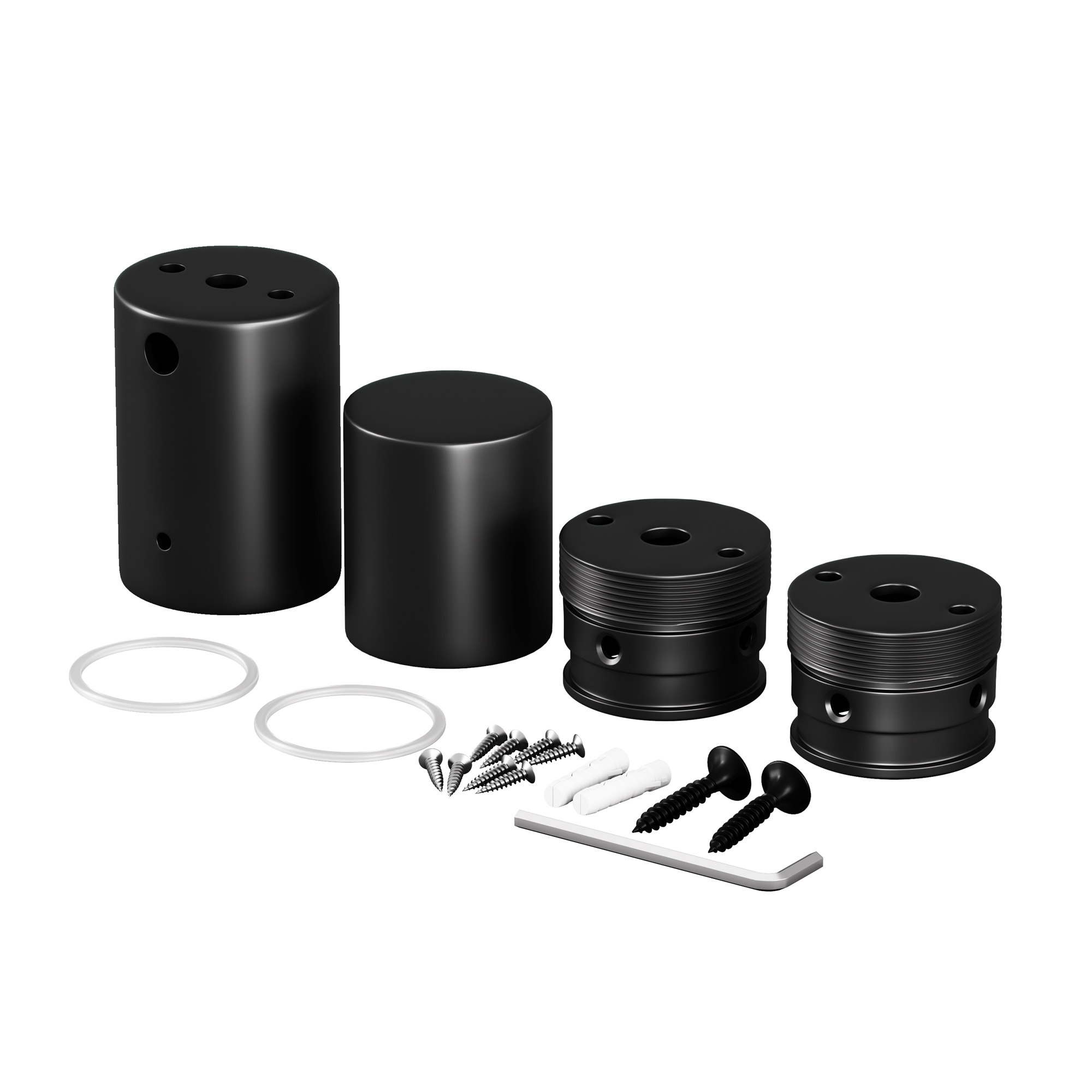 Набор для вертикального накладного монтажа круглого неона 360° D25 черный Комплектующие для гибкого неона Led Strip 20312