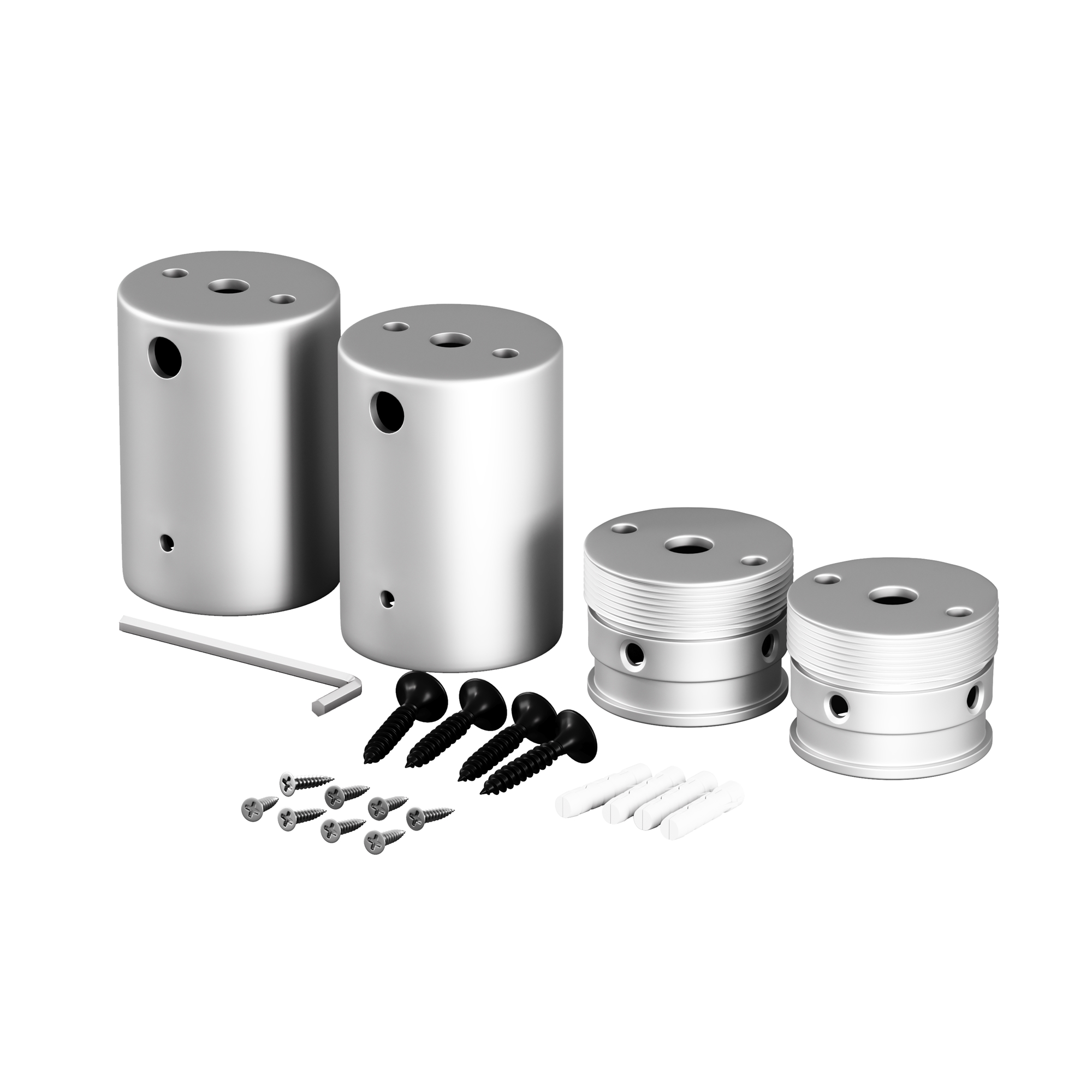 Набор для двухстороннего накладного монтажа круглого неона 360° D25 серебро Комплектующие для гибкого неона Led Strip 20319