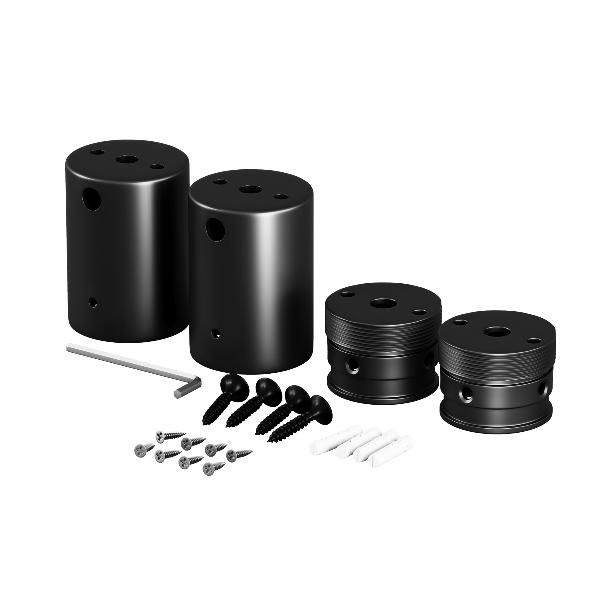 Набор для двухстороннего накладного монтажа круглого неона 360° D25 черный Комплектующие для гибкого неона Led Strip 20320