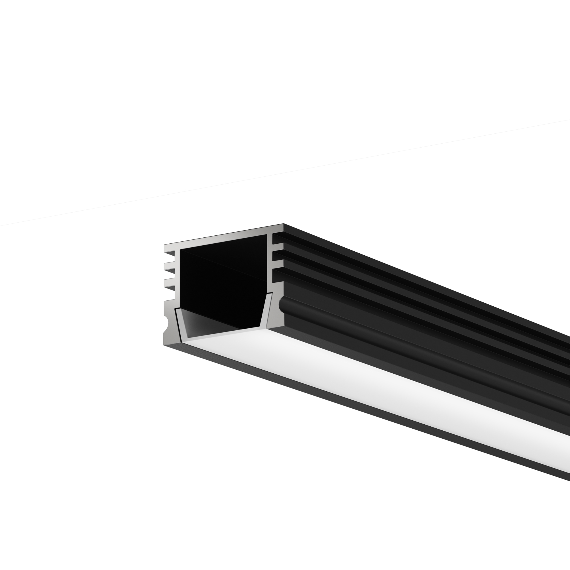 Алюминиевый профиль накладной 16x12 (Черный