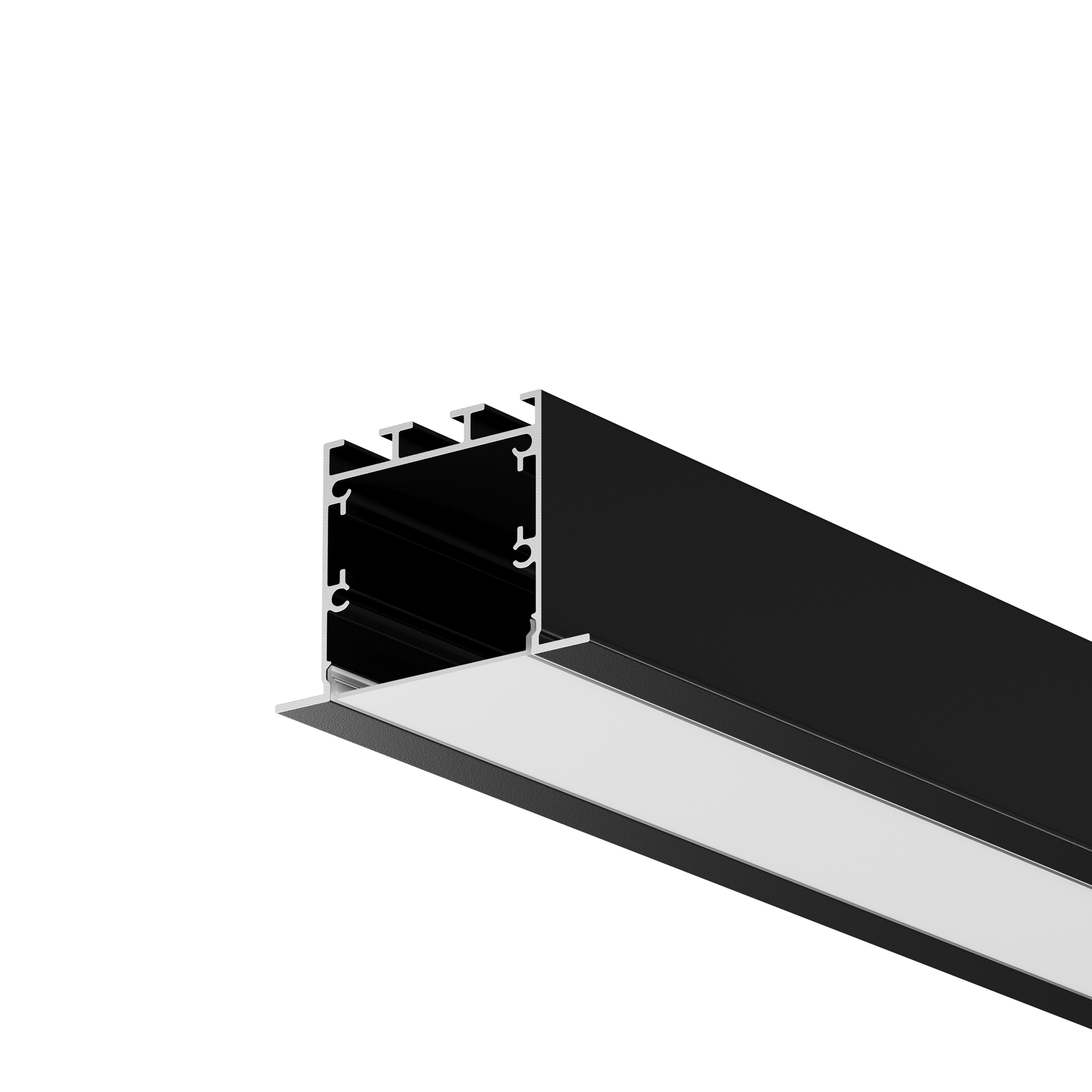 Алюминиевый профиль встраиваемый с накладным фланцем 50x35 (Черный