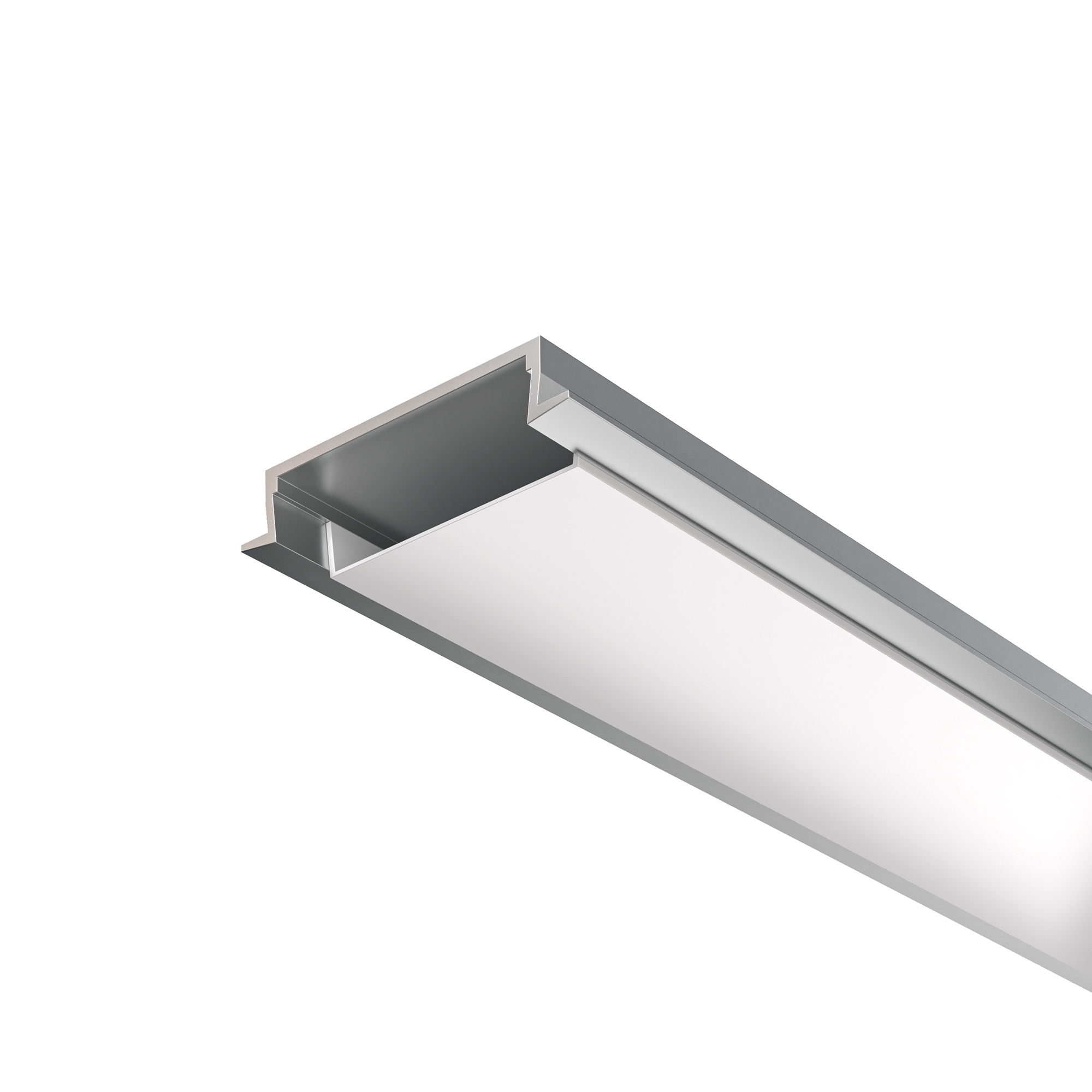 Алюминиевый профиль встраиваемый с накладным фланцем 30x6 (Серебро